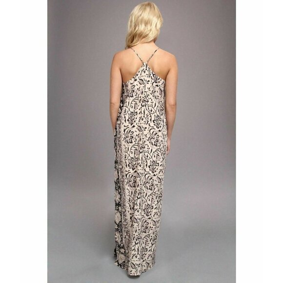 Chaser Women's Gray Silk Tapestry Maxi Dress Small - Picture 6 of 11
